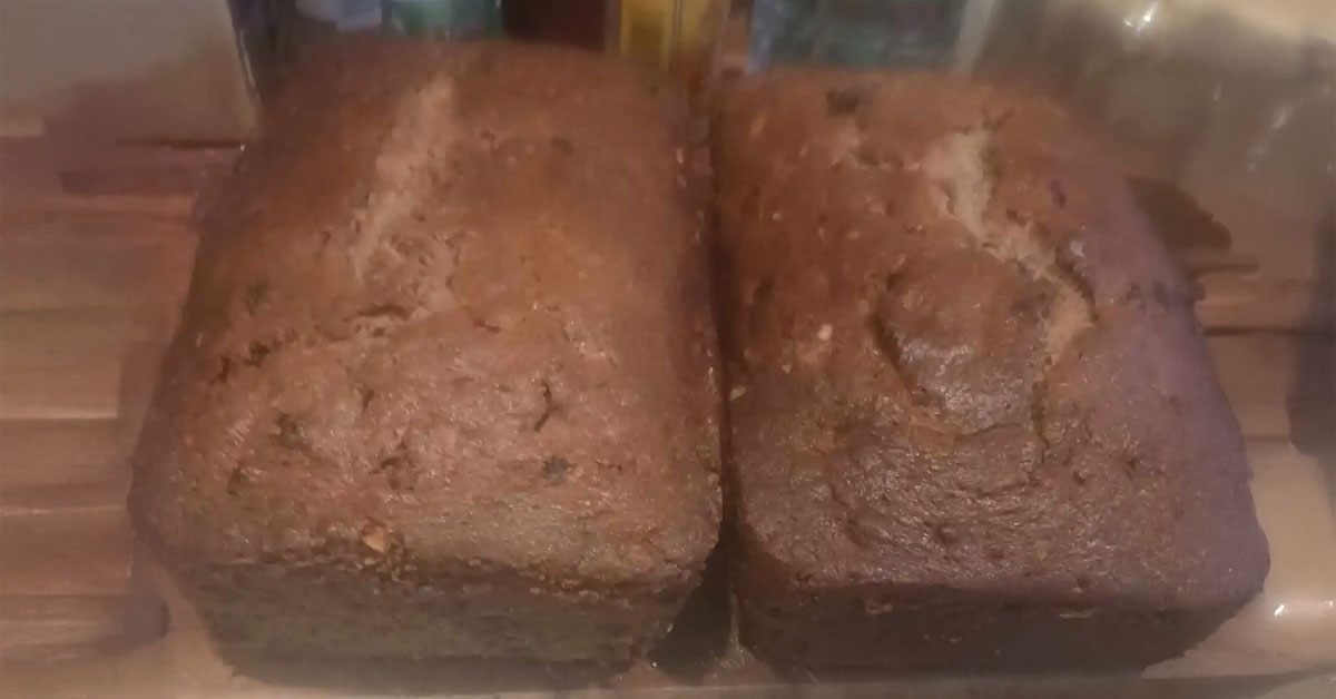 Cherry Dark Chocolate chip banana bread loaves